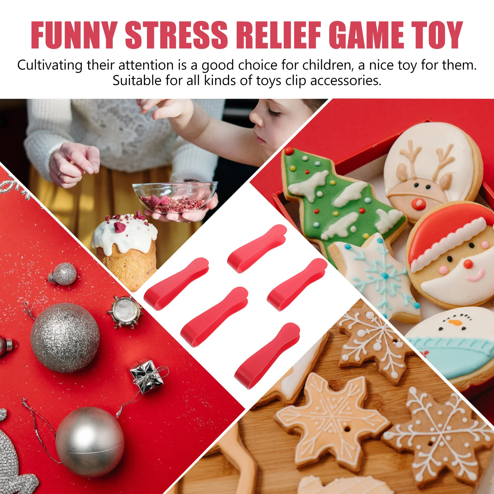 5Pcs 플라스틱 비즈 클립 어린이 클램프 시뮬레이션 하우스 교육 역할 놀이 스트레스 릴리프 게임 플라스틱 비즈 클립