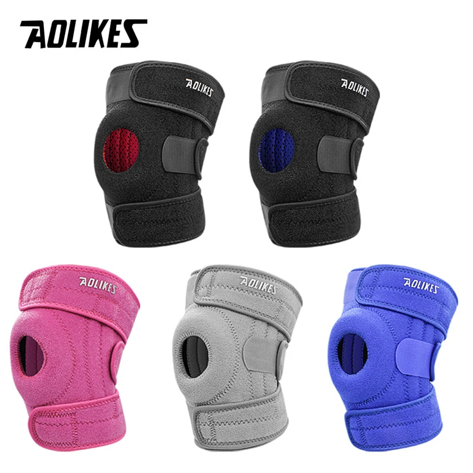 AOLIKES 1PCS New Knee Brace with Side Stabilizers - Adjustable Knee Support with Patella Gel Pad, Knee Wraps for Men & Women