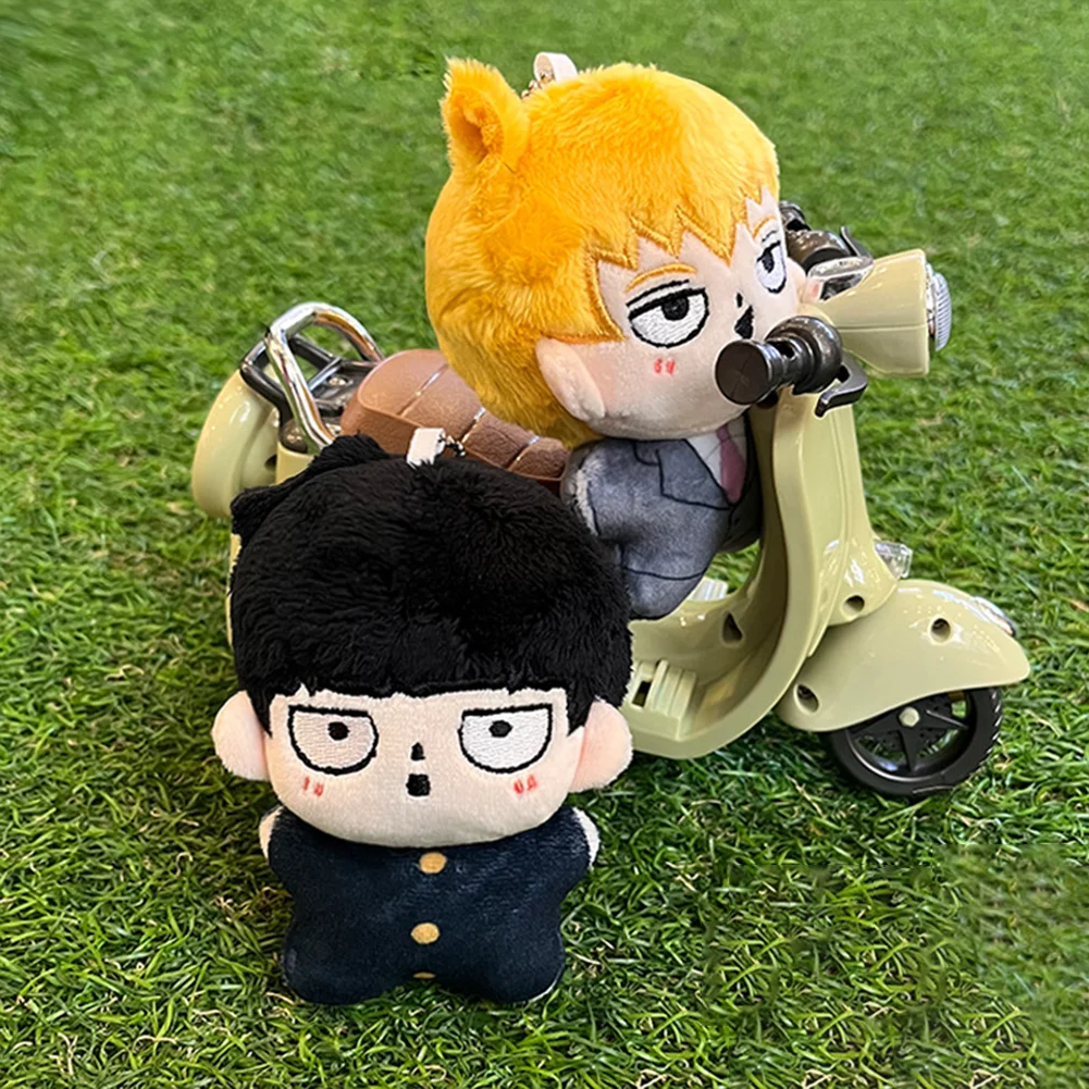 12cm Kageyama Shigeo Plush Doll Keychain Bag Pendant Cartoon Anime Figure Reigen Arataka Kawaii Stuffed Toy Collection Gift 2pcs