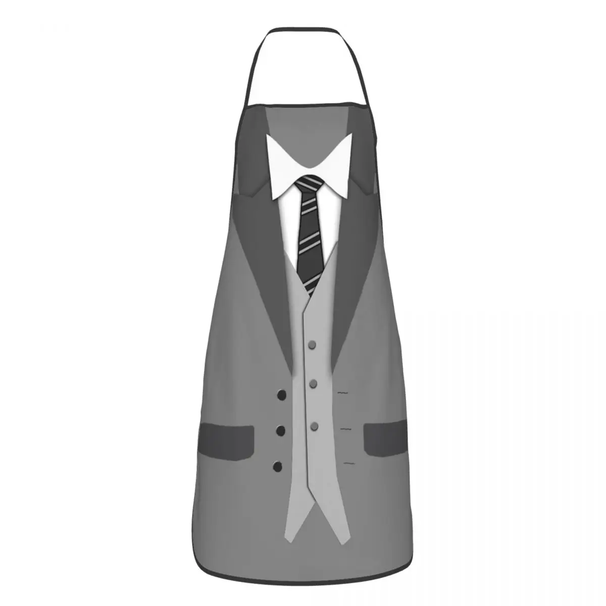 Funny Black Suit Tie And Vest 2022 Bow Tie Tuxedo Realistic Tuxedo Shirt Bib Aprons Chef Clothing Tablier Cuisine Painting