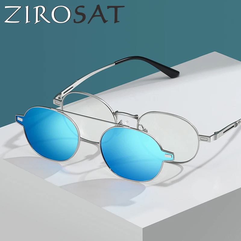 

ZIROSAT CG8802 Polarized Sunglasses Men Women Magnetic Clip On Glasses Alloy Optical Prescription Eyewear Frames Eyeglasses