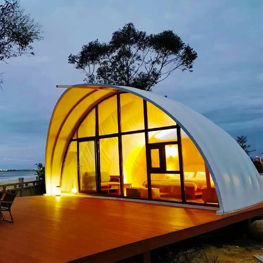 Luxury PVDF Membrane Shell Tent Waterproof Glamping Hotel Tent Outdoor Resort Safari Tent Custom Design