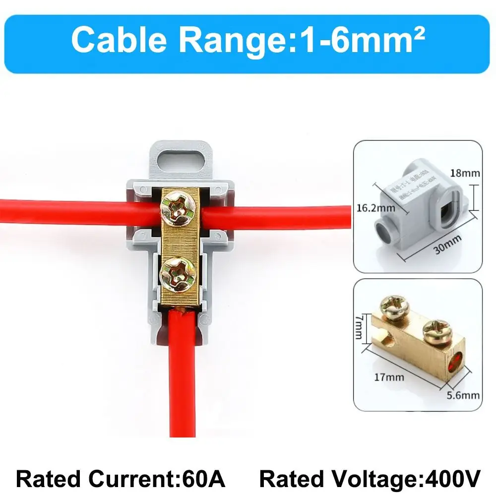 Compact Splice Electrical Connectors High Power High Power Splitter Conductor Brass Wire Connector Wiring Connector Electrical
