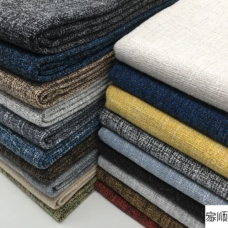 Thickend Cotton Linen Fabric Upholstery By The Meter for Sofa Cover Tablecloth Pillowcases Diy Sewing Cloth Wearable Plain Gray