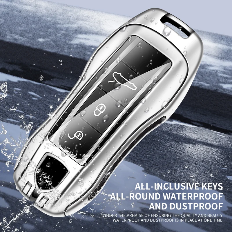 Funda de aleación de Zinc para llave inteligente de coche, carcasa Fob adecuada para Porsche New Cayenne Panamera 911 992 Taycan, accesorios para coche