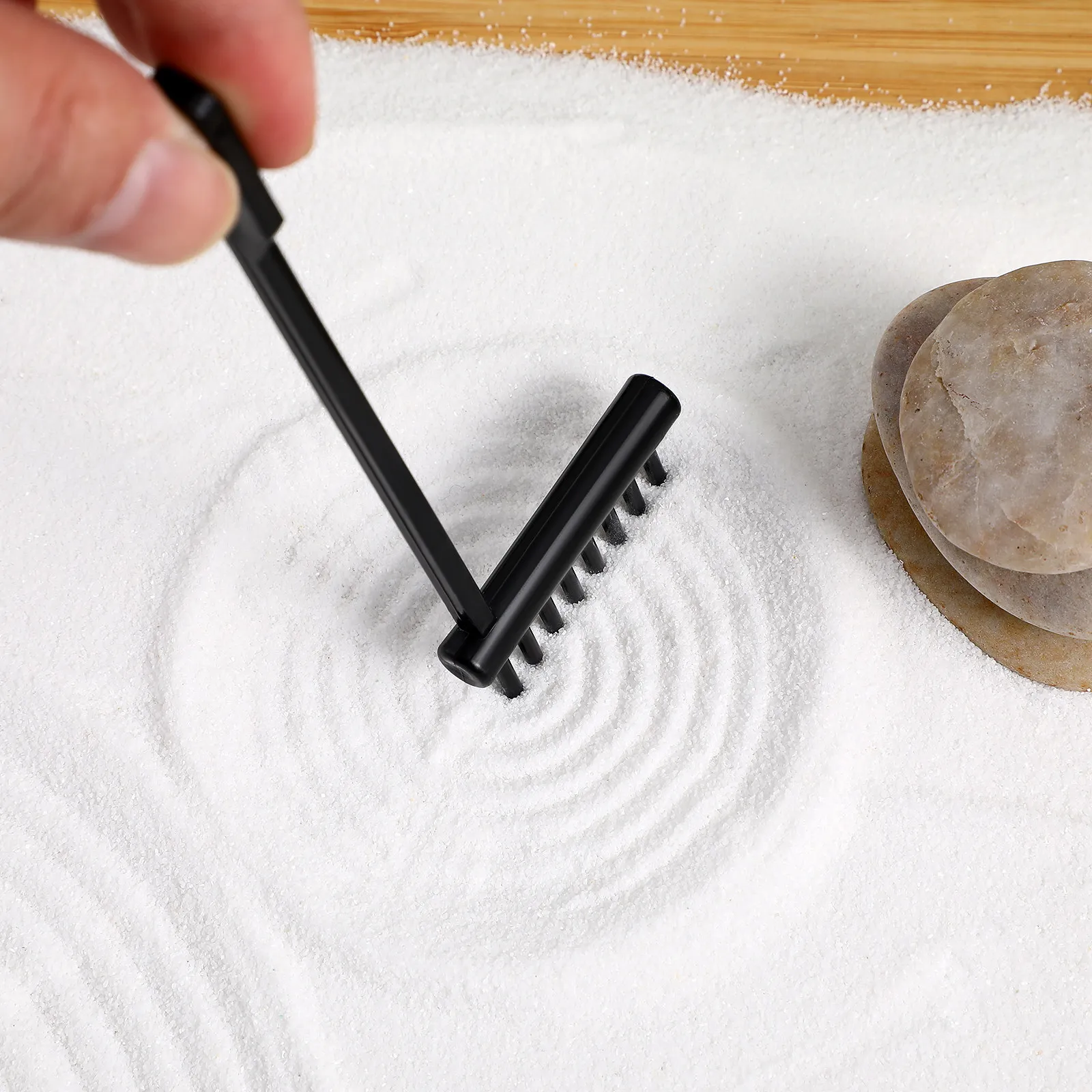 Zen Gardening Tools - 6-teiliges Mini-Zen-Garten-Rechen-Set aus Kunststoff, Leichtgewichtige Sandtisch-Werkzeuge