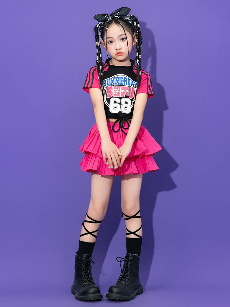 Costume de danse Hip Hop pour enfants, jaune et rouge, tenues de scène Kpop Hiphop pour filles et garçons, vêtements de spectacle de Jazz Rave