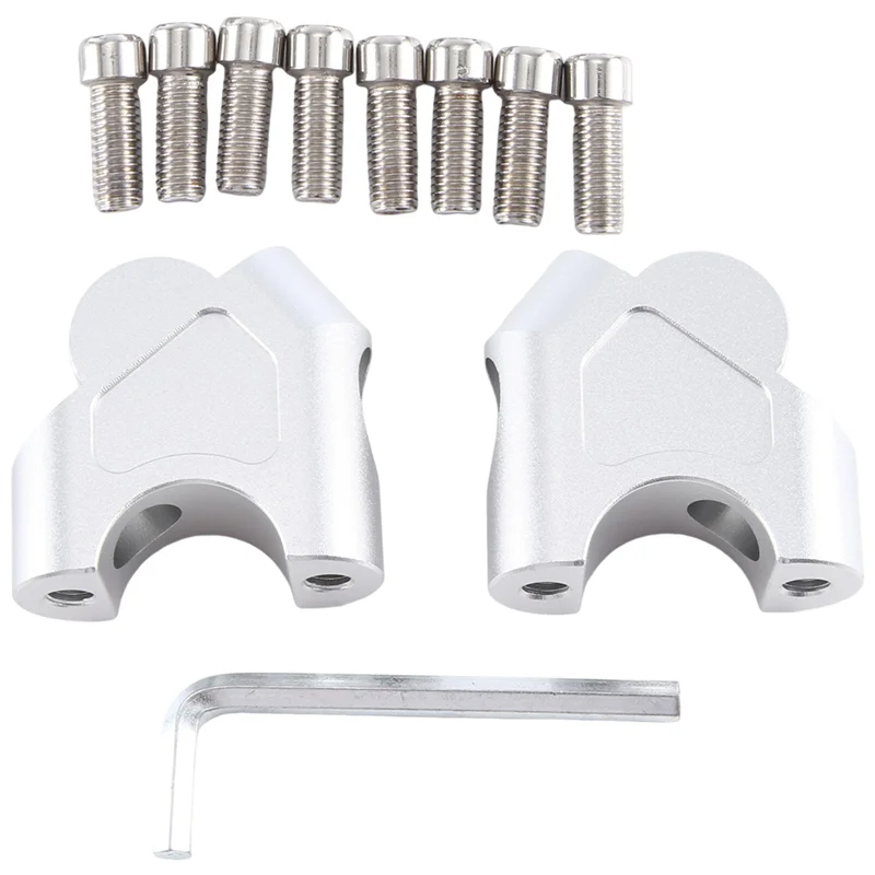 

A51K-Motorcycle Handlebar Riser Drag Handle Bar Clamp Extend Adapter For Loncin VOGE 300AC 300DS 500R 500DS 500DSX Parts (Silver