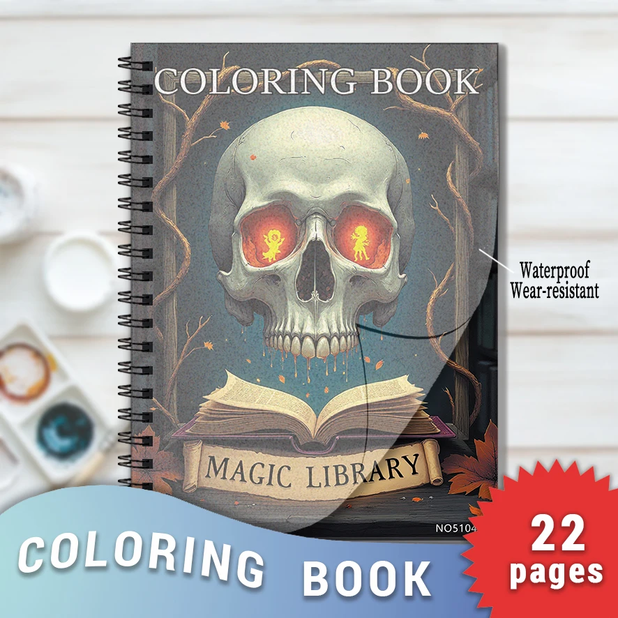 

Skull Coloring Book for Adults 8.3x11.2 inches Stress Relieving Creative Art 22 Pages