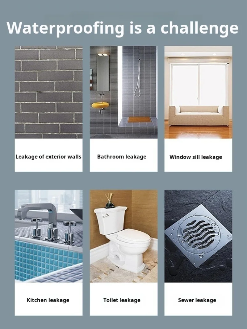 투명한 방수 접착제 Waterproof Coating Bathroom Waterproofing Agent Exterior Wall Leakage Repair Warranty Indoor outdoor Wall