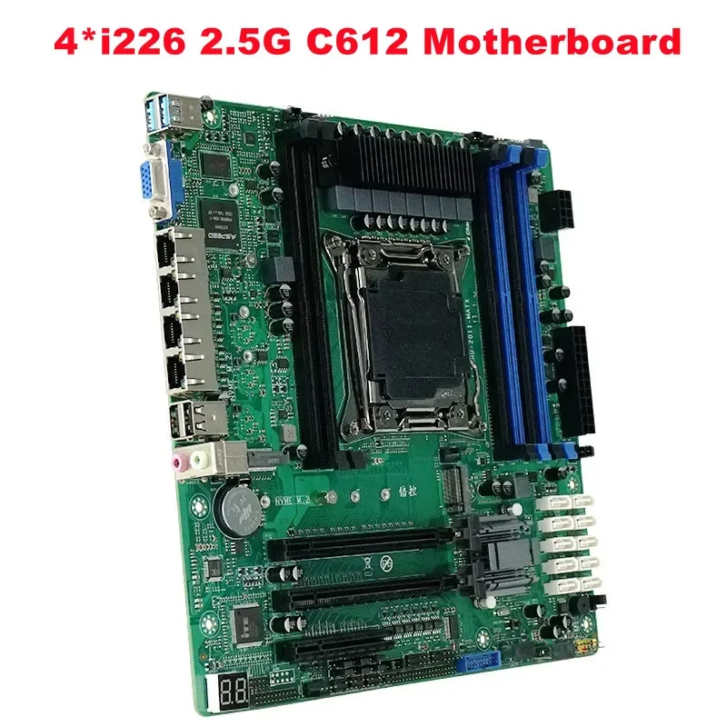 اللوحة الأم C612 Nas تدعم LGA2011 6 * DDR4 DIMM 10 * SATA 3.0 2 * NVME 4 * i226 2.5G لتقوم بها بنفسك خوادم جدران الحماية آلات افتراضية أجهزة توجيه