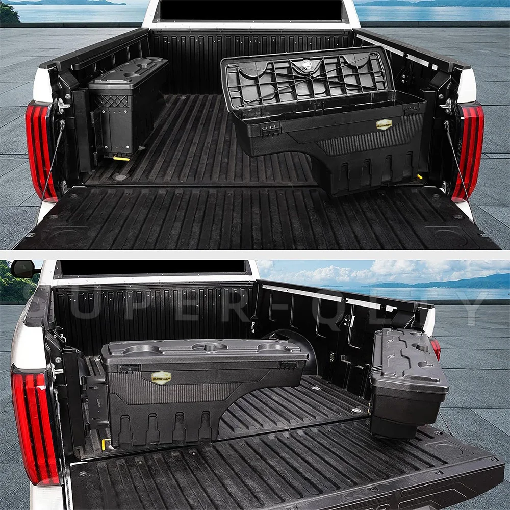 Truck Storage Box Pickup Toolbox With Lock For Toyota Tacoma 2005/Tundra 2007-2020 Nissan Frontier 2005-2019/Titan Storage Box