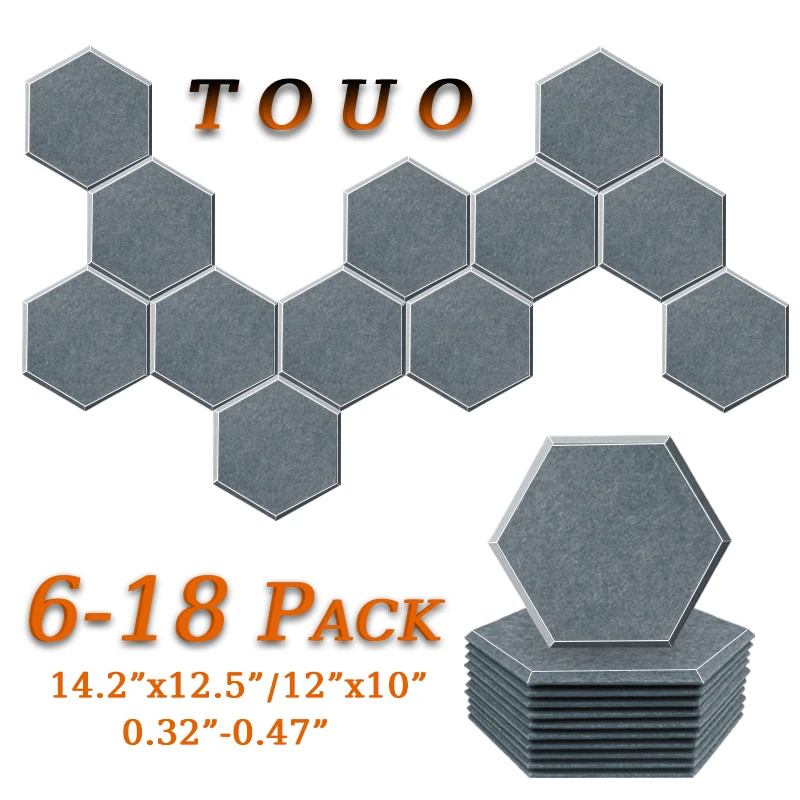 

TOUO 6-18 Pcs Acoustic Panel High-Density Flame-Retardant Sound Absorbing Material Soundproof Wall Panels Ktv Acoustic Treatment