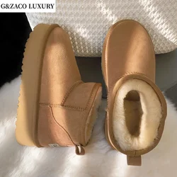Thick-soled snow boots women's winter sheepskin boots australia shoes non-slip thickened sheepskin integrated snow cotton shoes