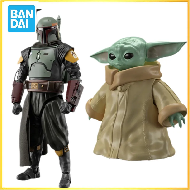 

In Stock Original Bandai 1/12 Star Wars Boba Fett Yoda Baby Anime Figur Action Figures Collection Assemble Model Toys