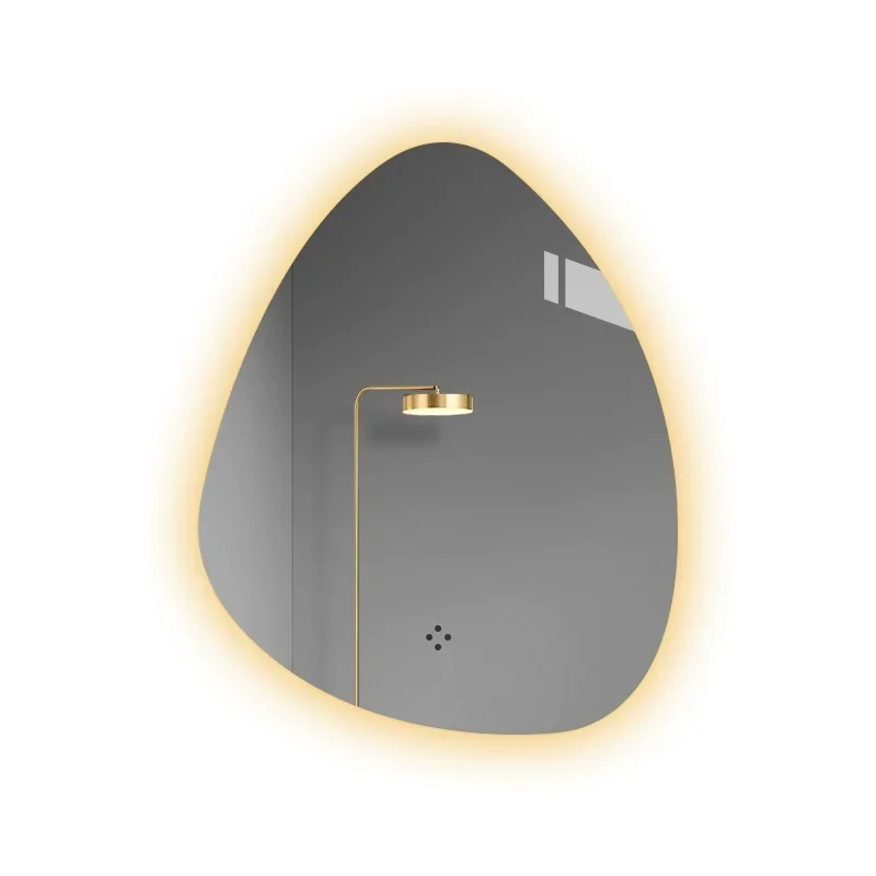 

Smart bathroom mirror irregular water droplet special-shaped bathroom wall mounted makeup mirror with light