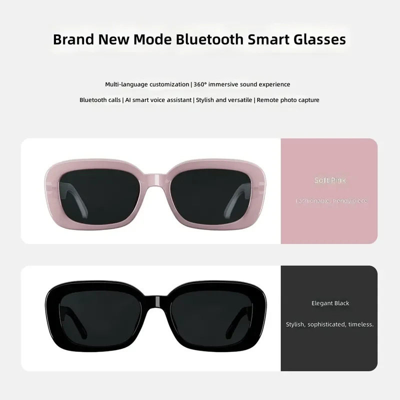 Smart Bluetooth Glasses AI Translation Wireless Headset Music Photo Capture Wearable Tech for Men Women Unisex Audio Eyewear