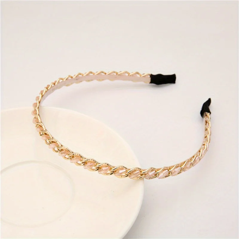 

Minimalist Beaded Narrow Headband Mori Style Elegant Non-Slip Design for Women's Daily and Special Occasions
