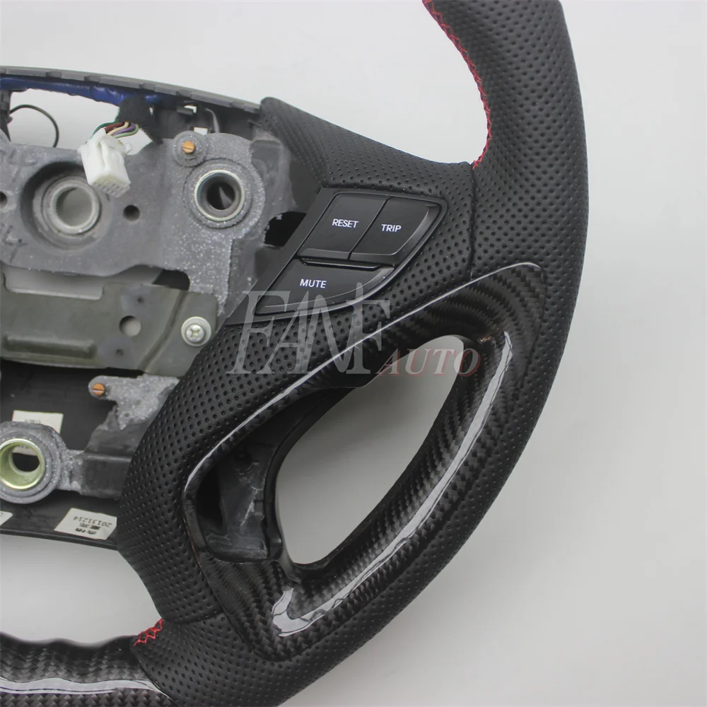 Replacement Real Carbon Fiber Steering Wheel with Leather for Hyundai Sonata 2011-2014