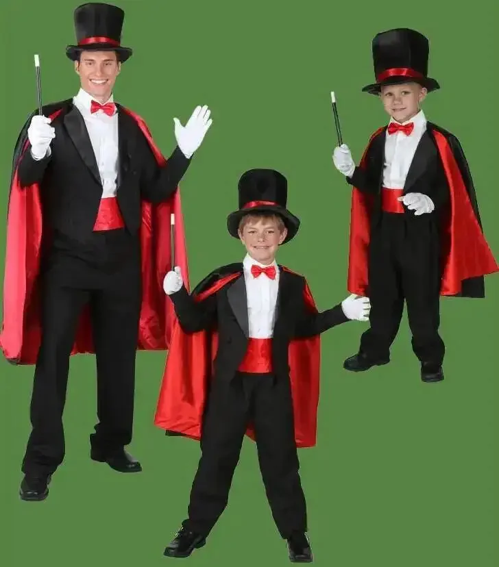 stage children's Cosplay costume Halloween magician Costume performance Day costume classic magician costume parent-child Costum view 5