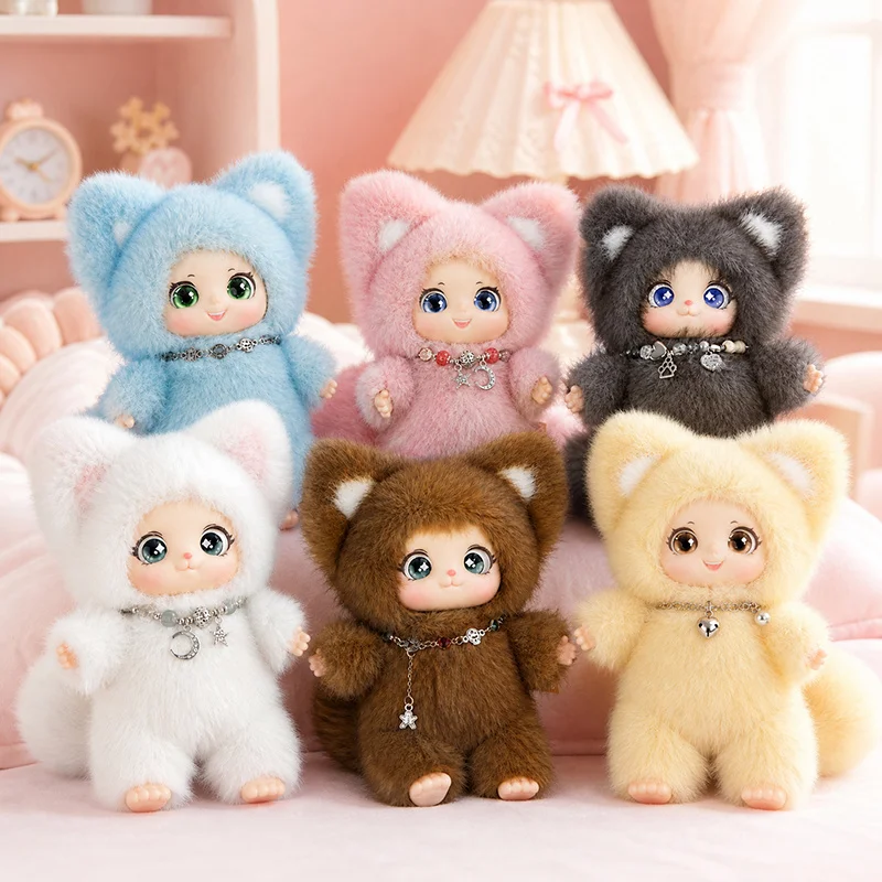 18cm New Cute Family Fox Plush Pendant Kawaii Animals Vinyl Face Plush Toy Premium Doll Enthusiasts Kids Hang Bag Decor Kids Toy view 2
