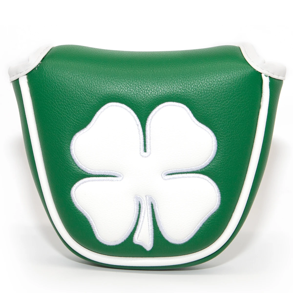 Golf Putter Cover  New Green Lucky  Four Leaf Clover LeatherGolf Mallet Putter Headcovers Golf Club Head Cover Leather