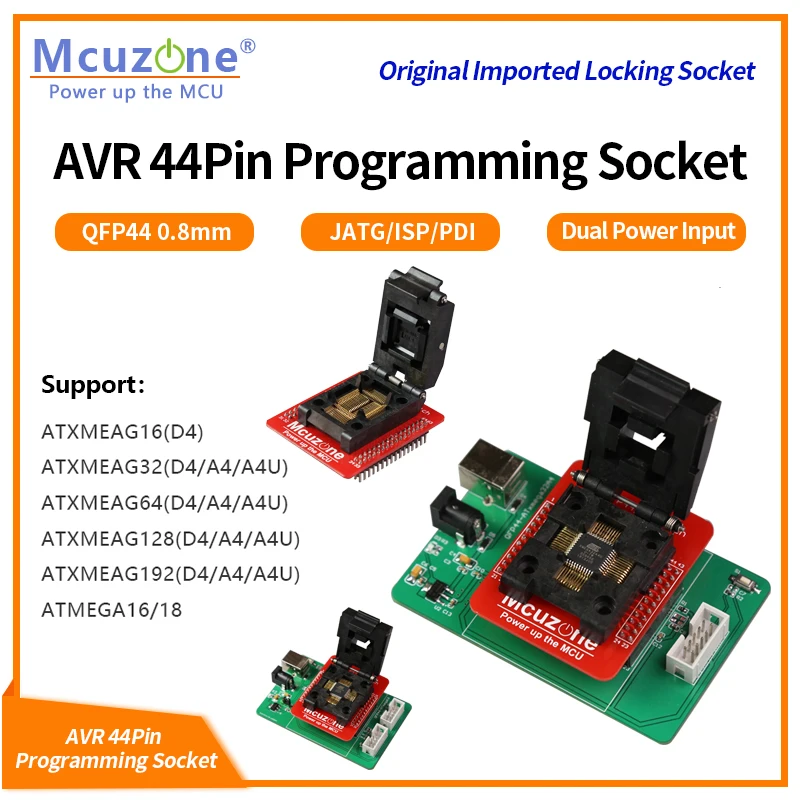 avr-44pin-programming-socket-atmega16a-32a-atxmega16d4、32a4、64a4u