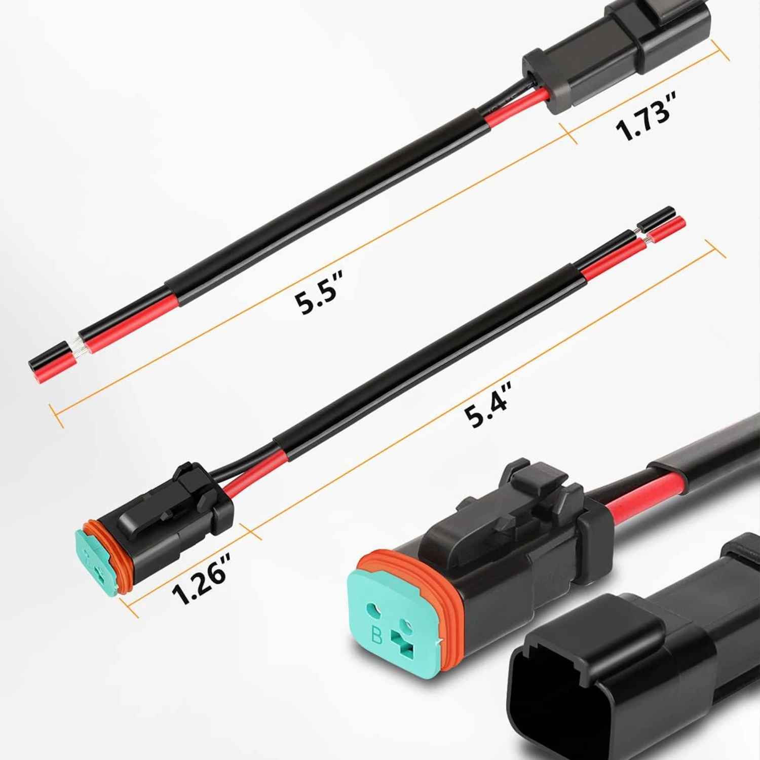 3pairs 2 pin 3 pin 4 pin Male Female Wiring Harness Deutsch Pigtail 2/3/4 Way Waterproof Automotive Electrical Connector