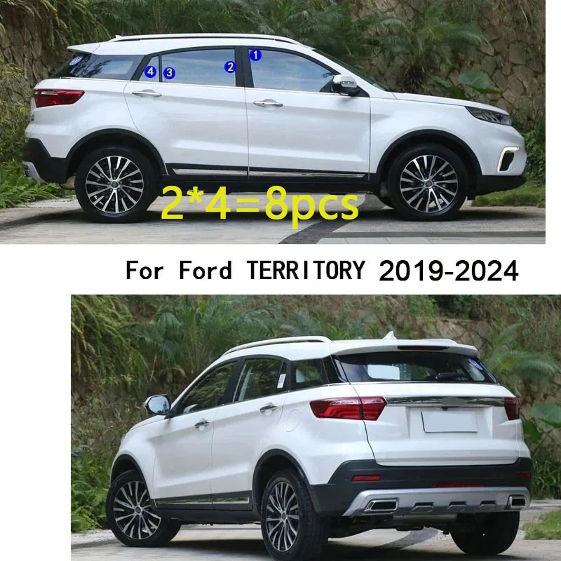 For Ford TERRITORY 2019 2020 2021 2022 2023 2024 Car PC Material Pillar Post Cover Door Trim Window Molding Sticker Plate Parts