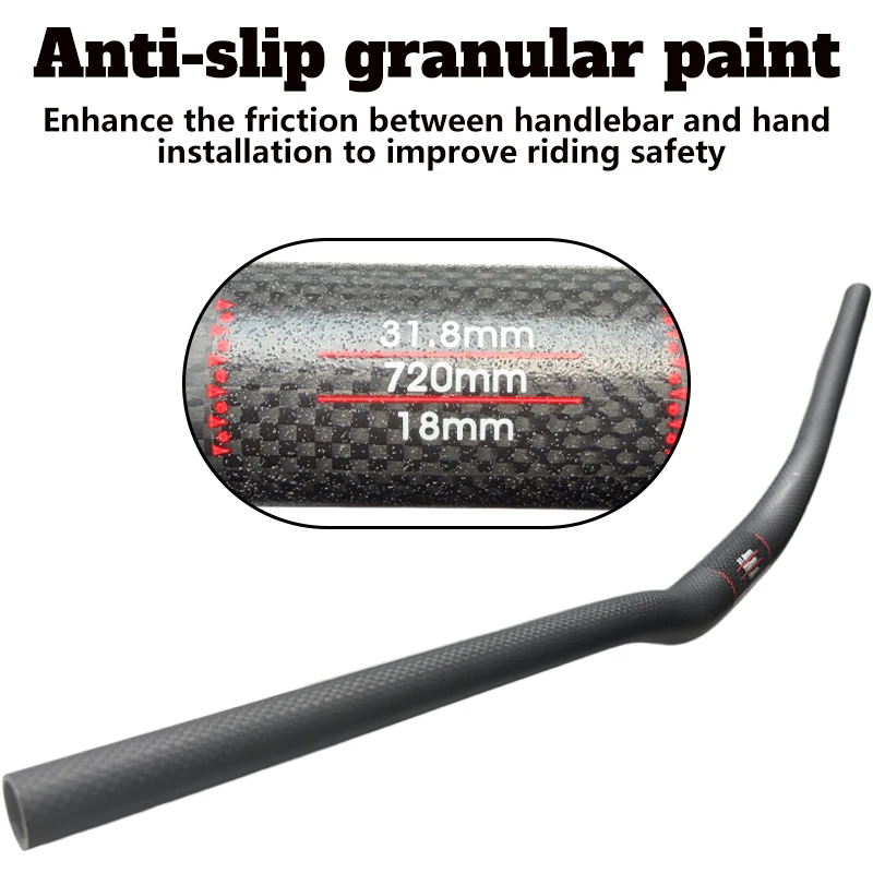 3K Full Carbon Fiber MTB Riser Handlebar 31.8mm 90mm Rise 25mm Backsweep Matt Bike Bar Racing Climbing 660-760mm