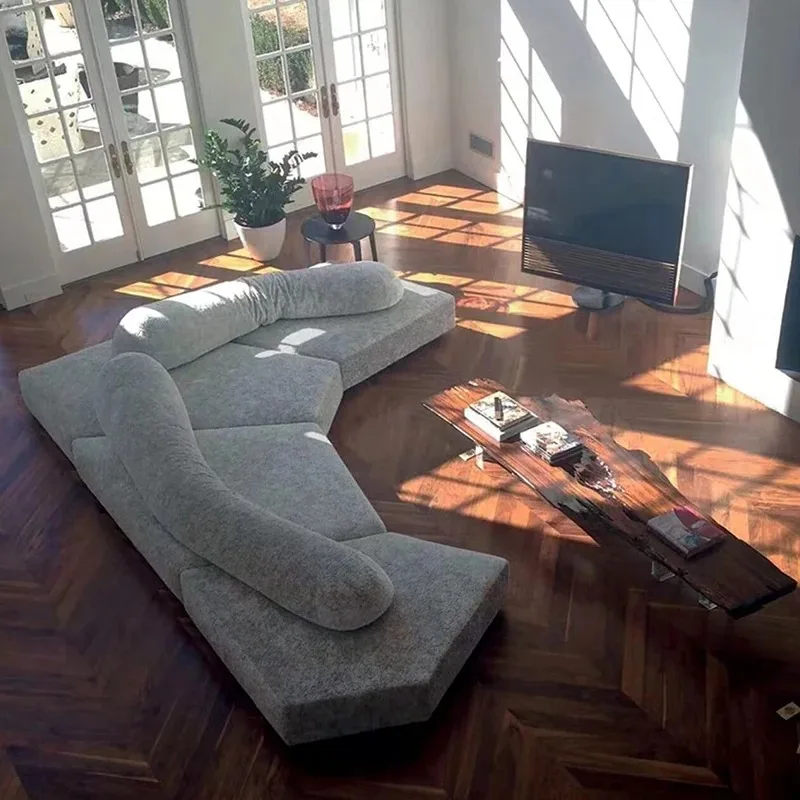 Italian minimalist rock fabric sofa irregular special-shaped module creative random combination