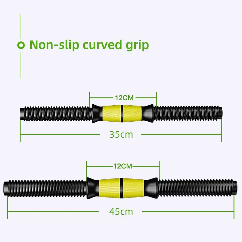 Barbell Connector Dumbbell Extension Bar Handle Screw Thread Dumbbell Bar With Spinlock Fixed Collars