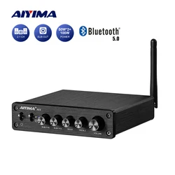 Aiyima audio a03 tpa3116 Bluetooth-Verstärker Hifi Stereo 2,1 Kanal w 50 wx2 Bass Höhen steuerung Subwoofer Verstärker DC12-24V