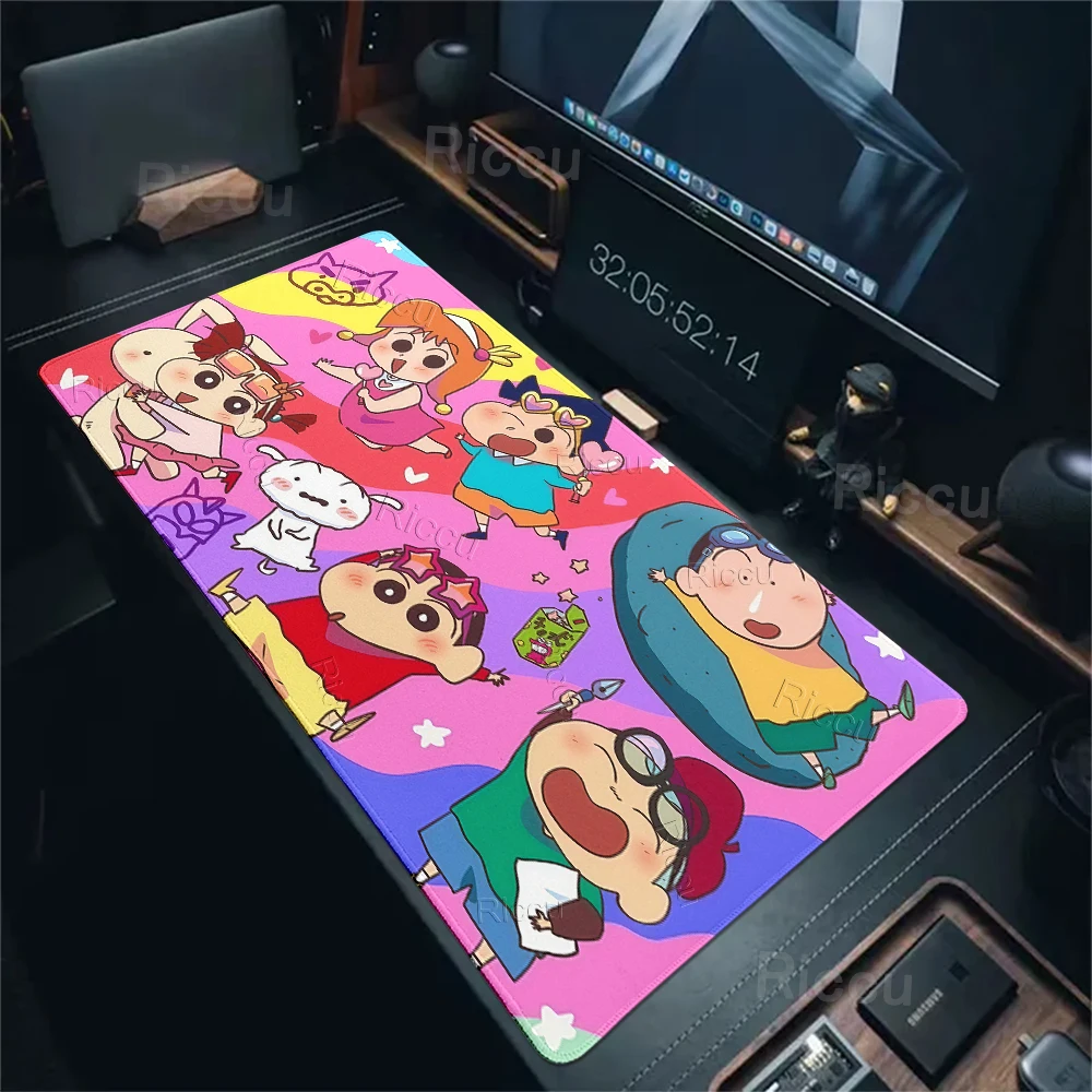 Animation C-Crayon Shin Chans​ Rubber Mouse Pads Extended Cartoon Anti-slip Desk Mats Office Accessories Pad Locking Edge Carpet