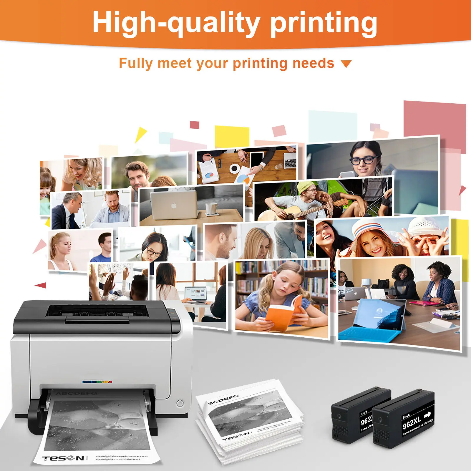 4 عبوات 962XL حبر لـ HP Officejet Pro 9012 9014 9015 9016 9027 9028 902x