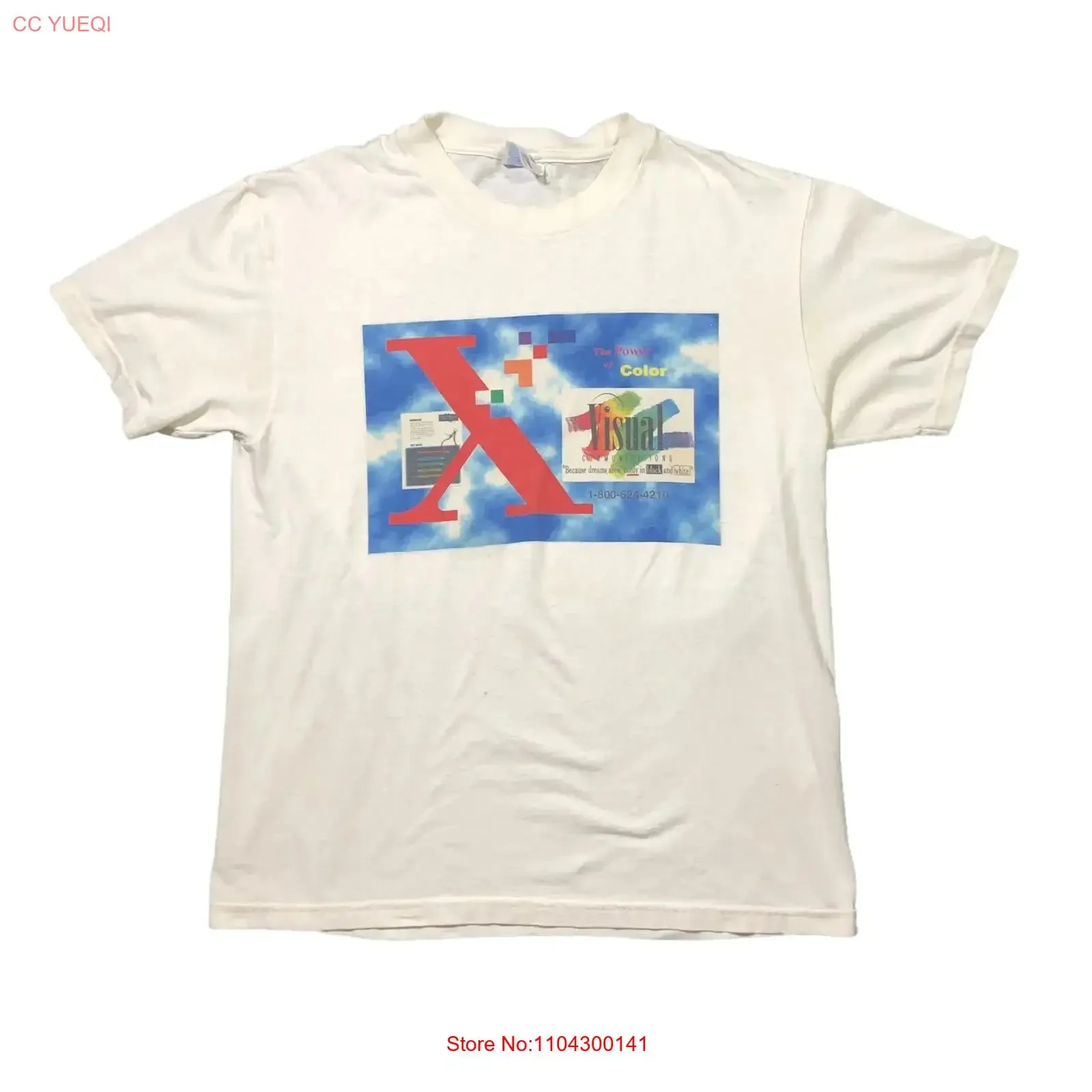 Vintage 2000s Visual Communications Computer Software Program Promo Tech T Shirt vintage Washed Casual Stretched streetwear