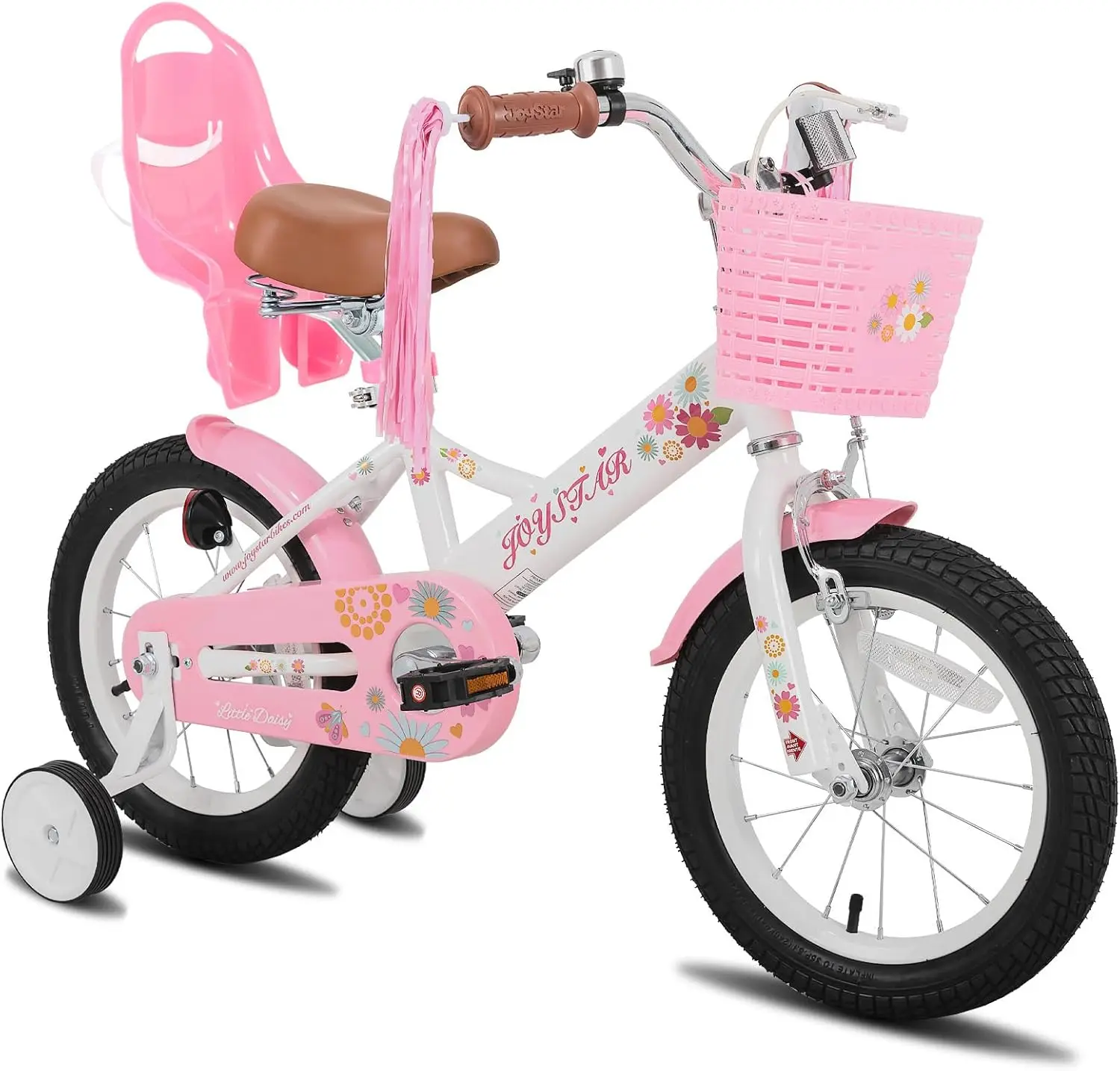 Kids Bike for Ages 2-7, 12-16 Inch with Doll Seat & Streamers or Flag & Number Plate, Multiple Colors