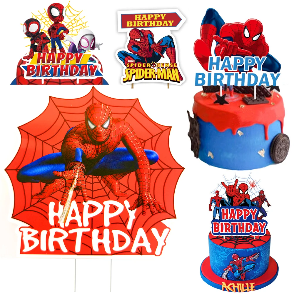 1pcs/lot Superhero Theme Boys Favors Baby Shower Cake Topper Happy Birthday Party Decoration Events Supplies