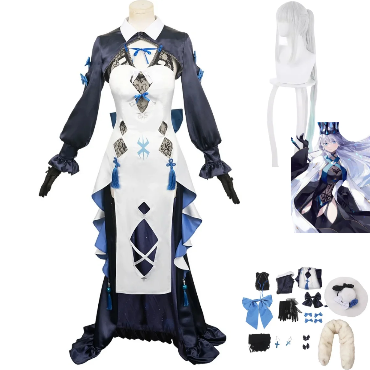 Game Fate/Grand Order Morgan Cosplay Costume Crown Berserker 7th Anniversary Evening Dress Wig Woman Sexy Hallowen Carnival Suit