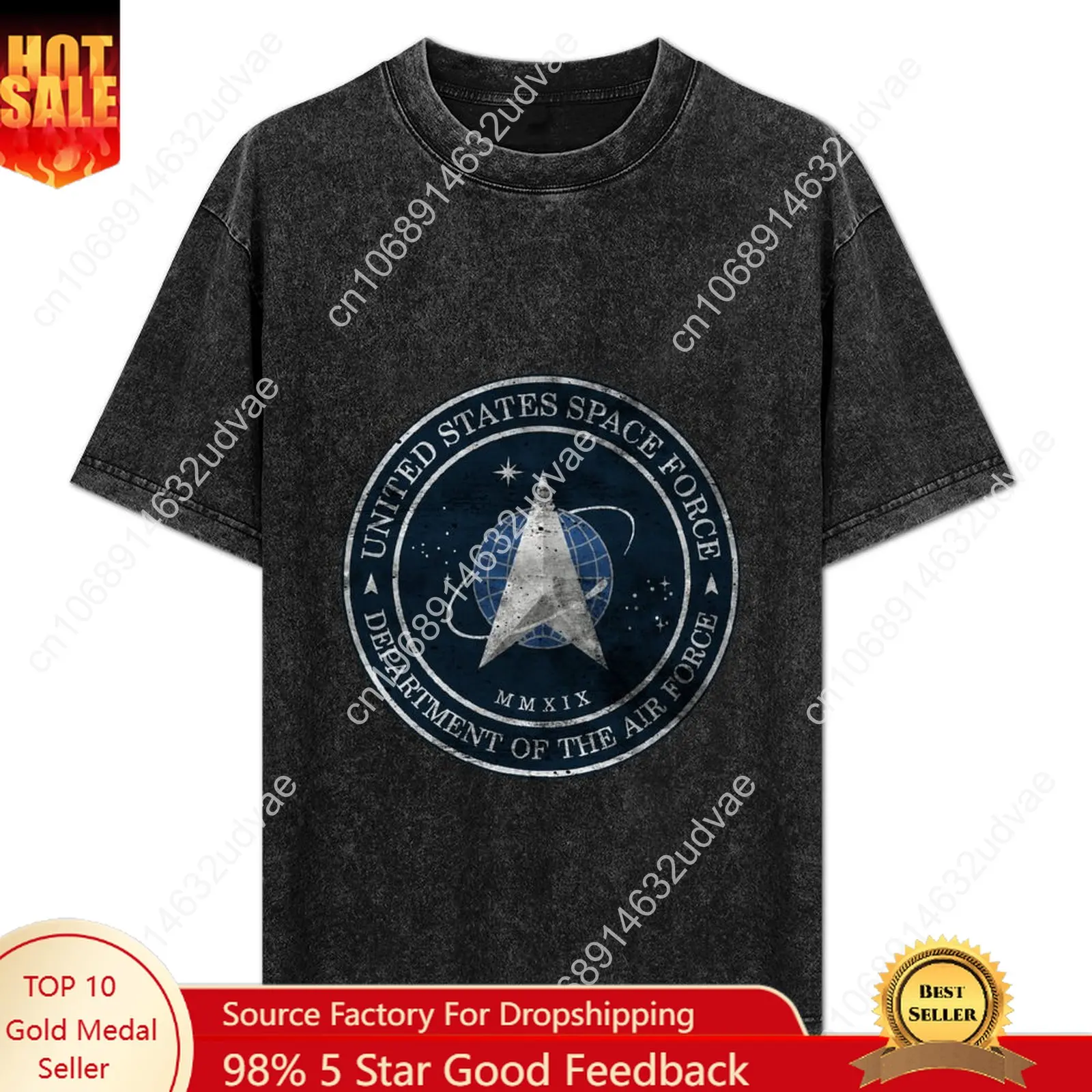 

United States Space Force Retro T shirts mans womans Vintage Tshirt Short sleeve T-shirt Custom tops Unisex clothes tshirt