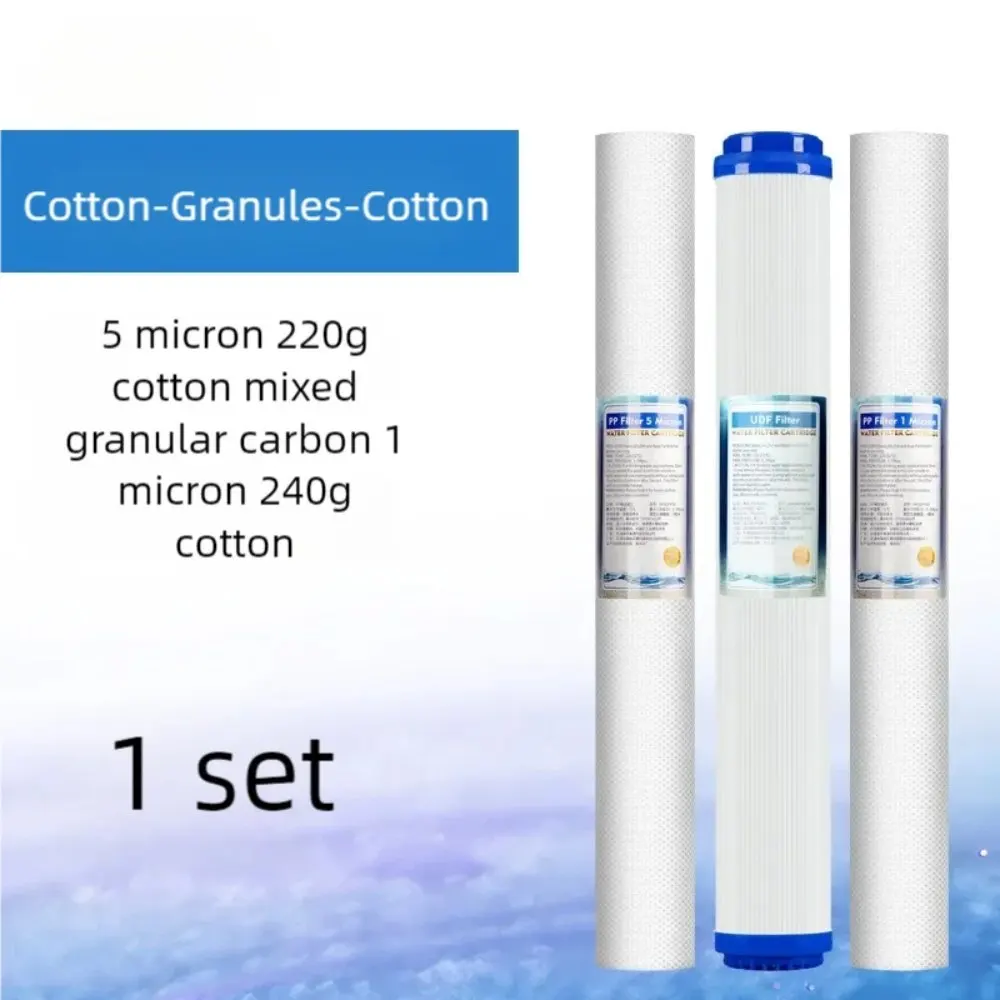 3 Stage Whole House Water Filter Kit Replacement Pack Set 1-5 Micron Filter Element 20 X 2.5 Inch Sediment Filter Polypropylene