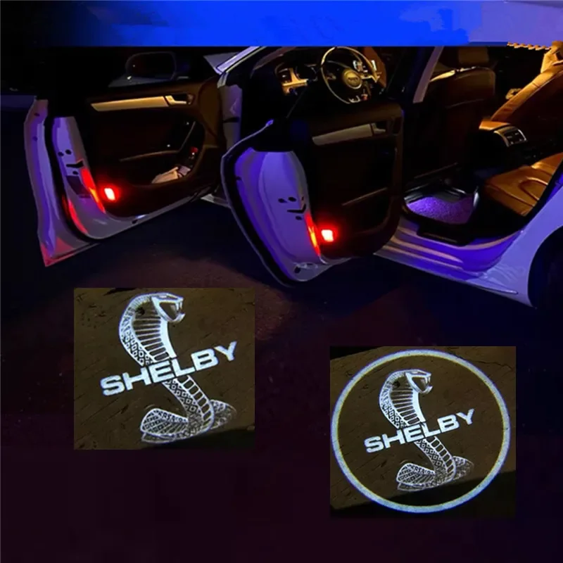 

For Ford Mustang GT500 SVT Shelby Fender Logo Wireless Courtesy Car Door Projector LED Welcome Lights Shelby Decor