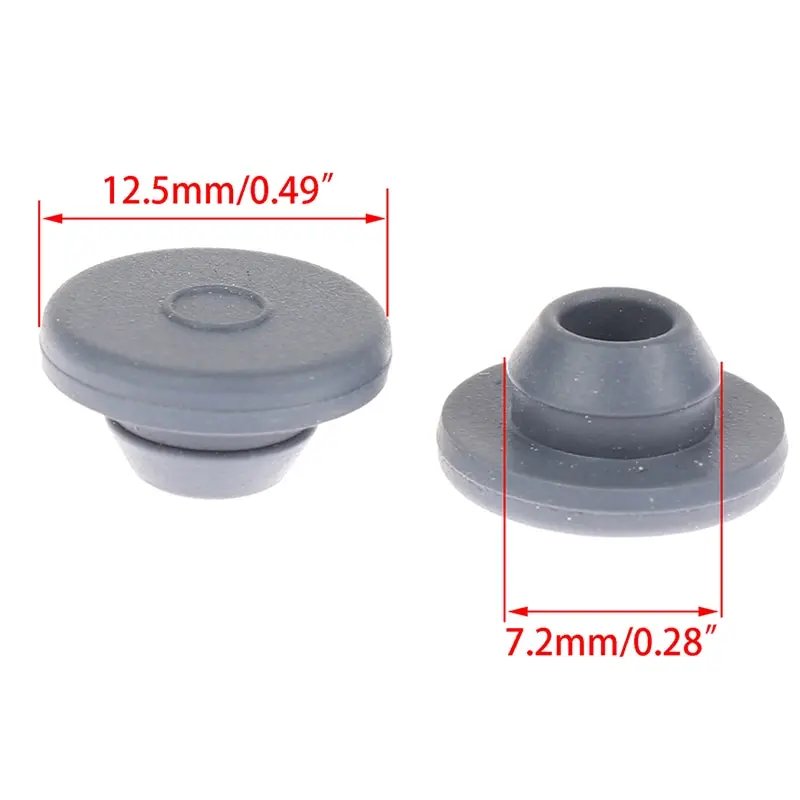 100Pcs Rubber Stoppers Self Sealing Injection Ports Inoculation Medical For 13mm Glass Bottles Vials Opening Sealing Organizer