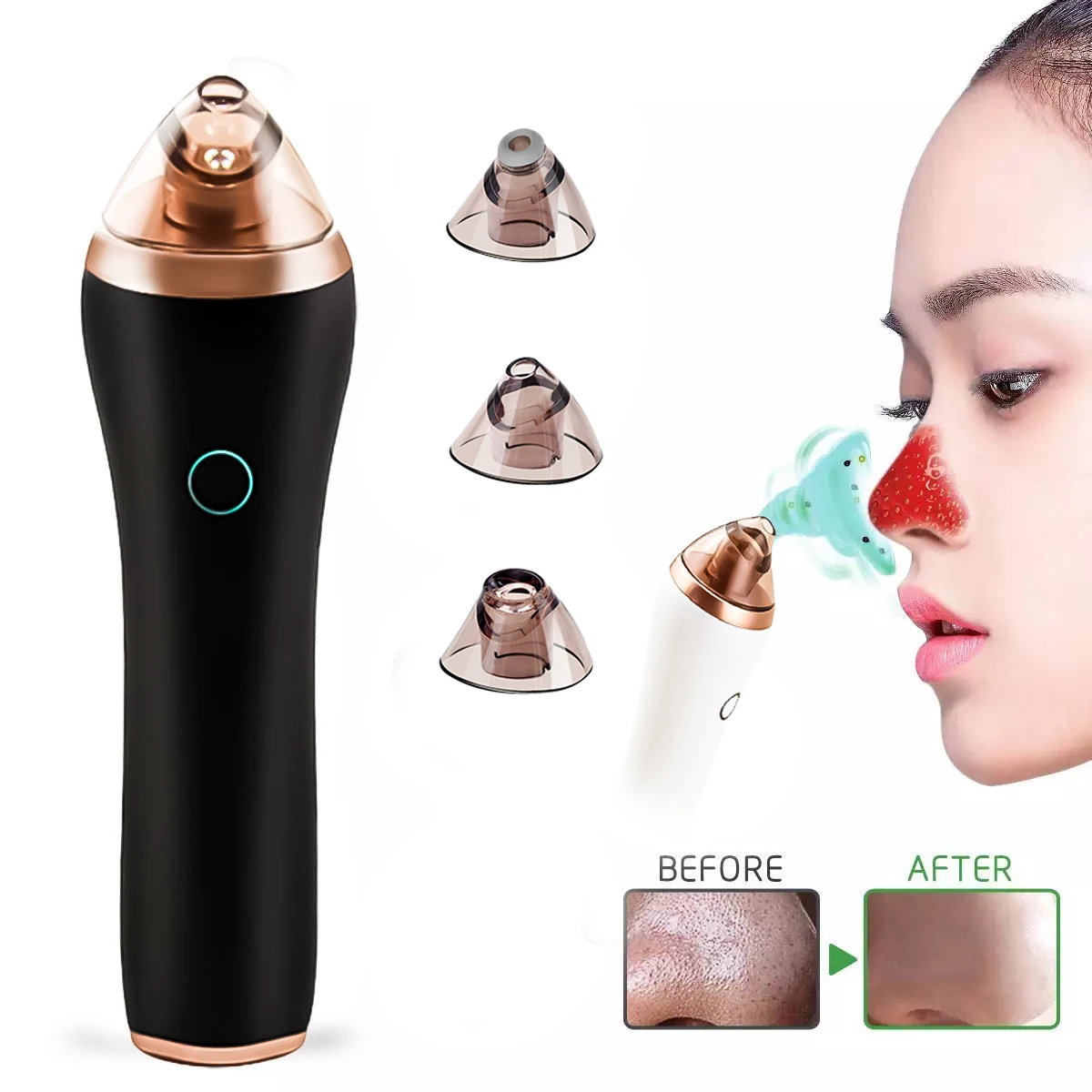 Hoge kwaliteit oplaadbare elektrische neus gezicht poriën stofzuiger mee-eter verwijderaar voor acnebehandeling zwarte kleur