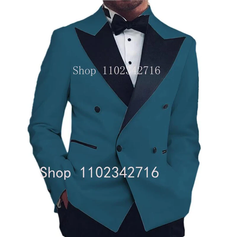 

Classic Men Suits 2 Piece Set Double Breasted Slim Fit Groom Tuxedo Formal Wedding Blazer Suit Male (Jacket+Pants) Costume Homme