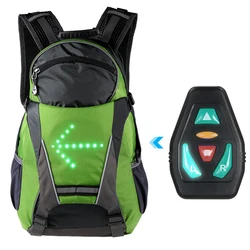 18L Cycle Bicycle Bag Bike Backpack LED Turn Signal Light Reflective Bag Pack Outdoor Safety Night Riding Running Camping