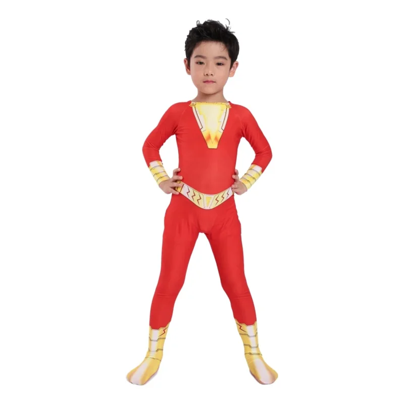 Костюм капитана Билли Бэтсон шазам, костюмы на Хэллоуин для детей, Комбинезоны и ромперы для косплея с 3D принтом из аниме