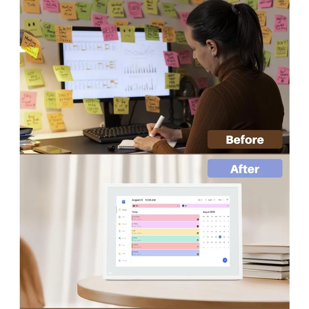 

10.1 Inch Smart Digital Calendar & Chore Chart IPS HD Touchscreen Family Organizer Desk Planner with Meal Scheduler Android