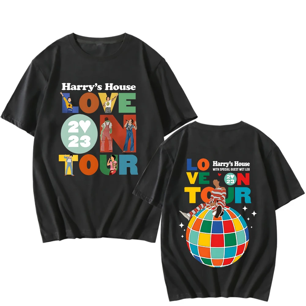 Harrys House Love on Tour Tshirt Men Round Neck T Shirt 100% Cotton Summer T-shirt Loose Casual Short-sleeved Shirts Unisex Tees