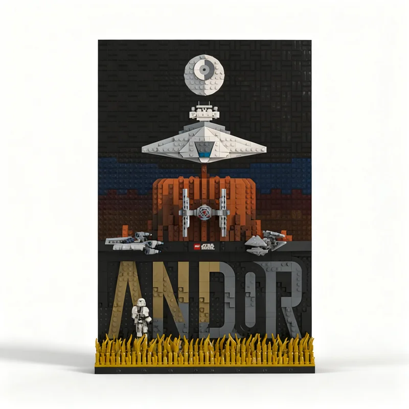 

2399PCS MOC Space Battle Andor Season 2 Artistic Poster Concept Model DIY Assembly Building Blocks Birthday Gift Display Home